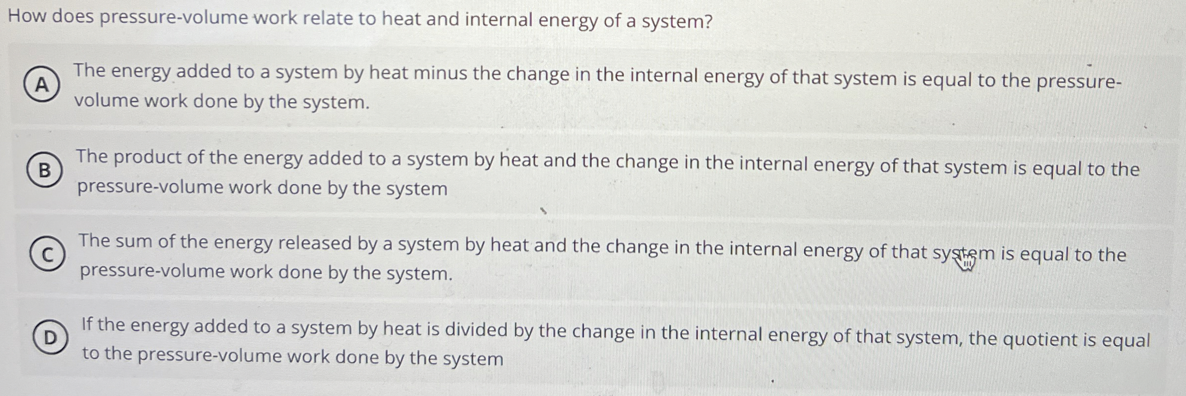 How does pressure - volume work relate to heat
