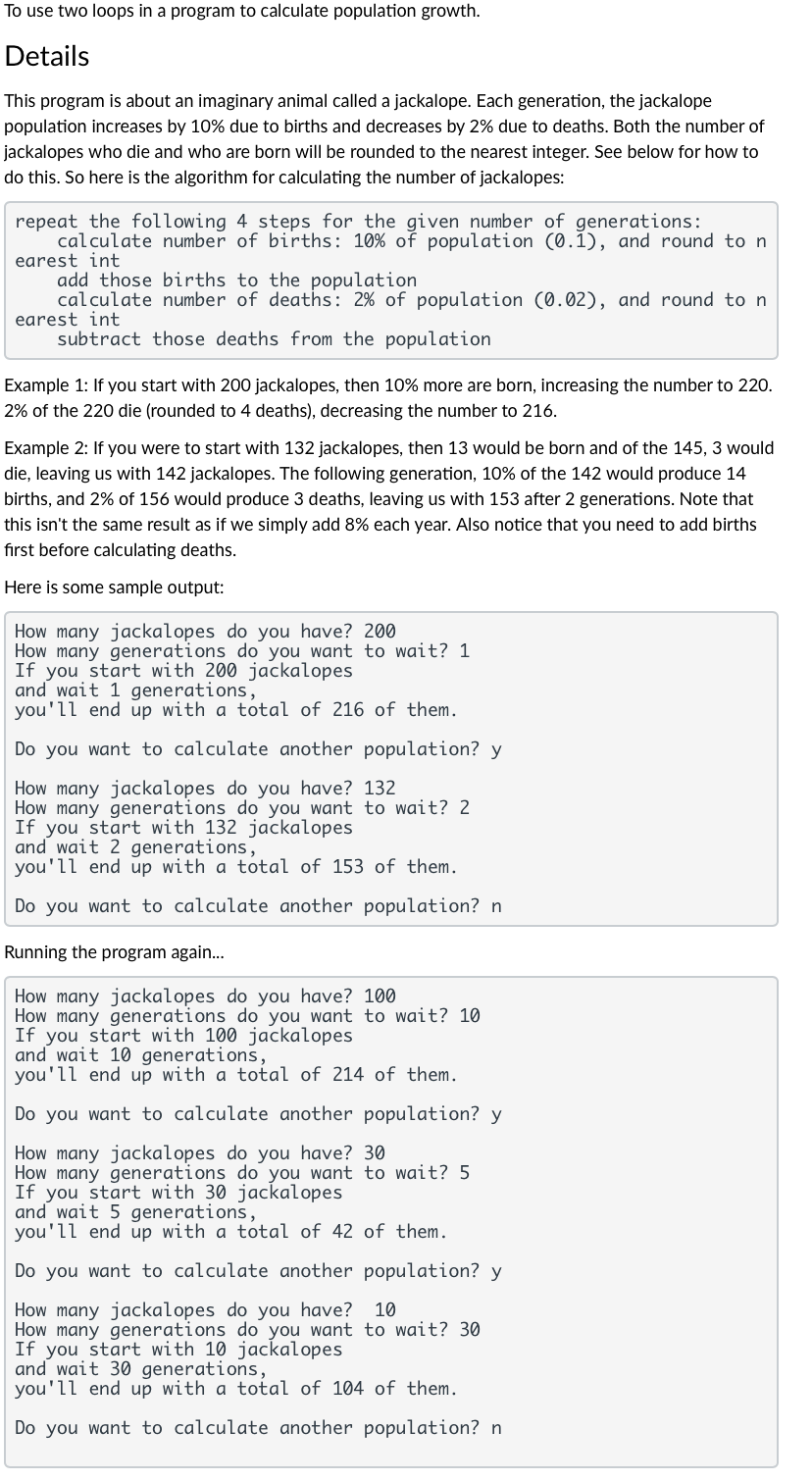 Here are the rules and hints for the python code