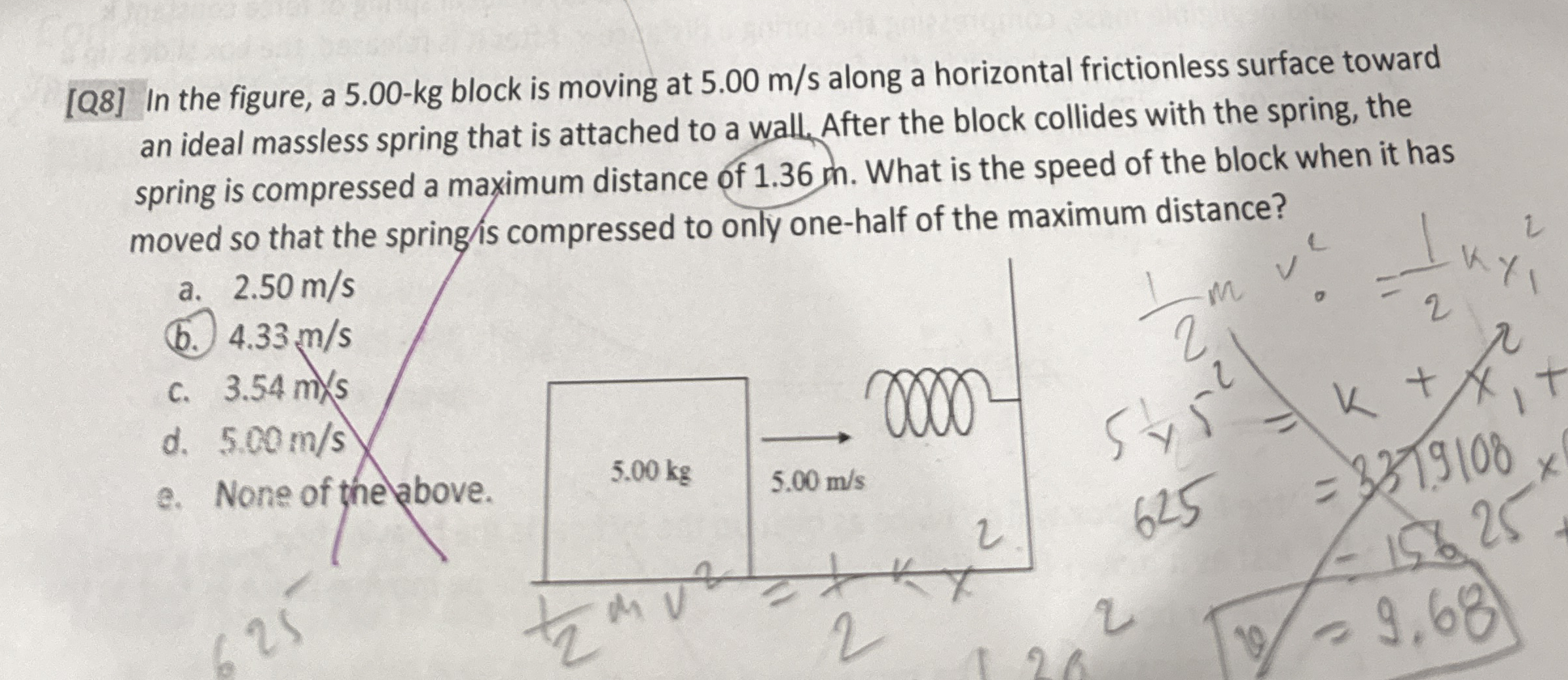 [ Q 8 ] In the figure, a 5 . 0 0 - k g block is