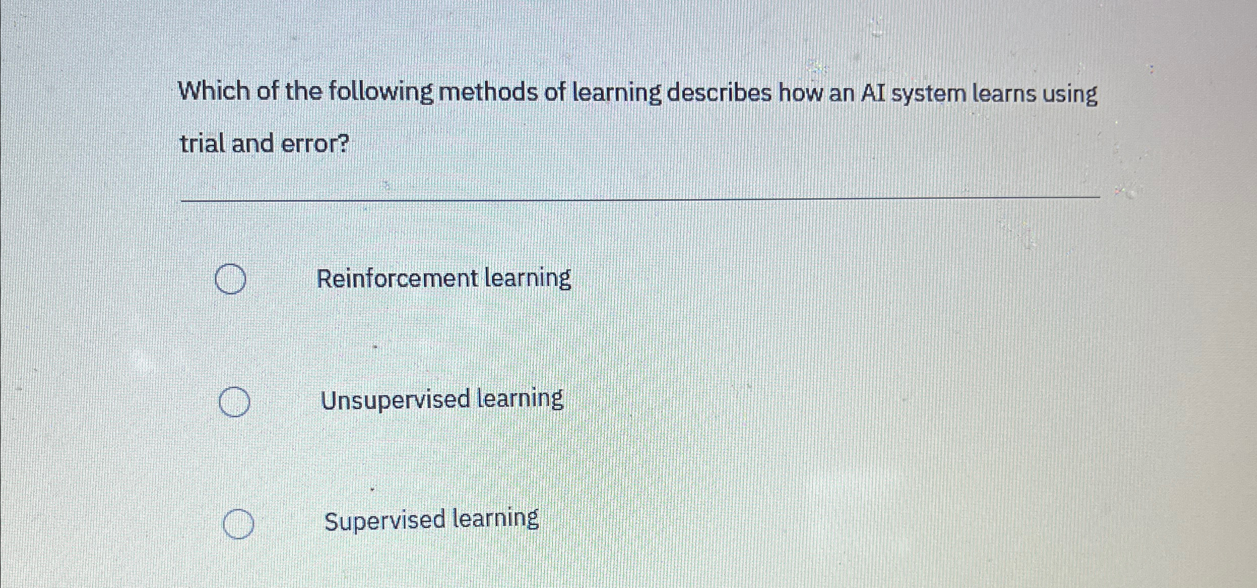 Which of the following methods of learning