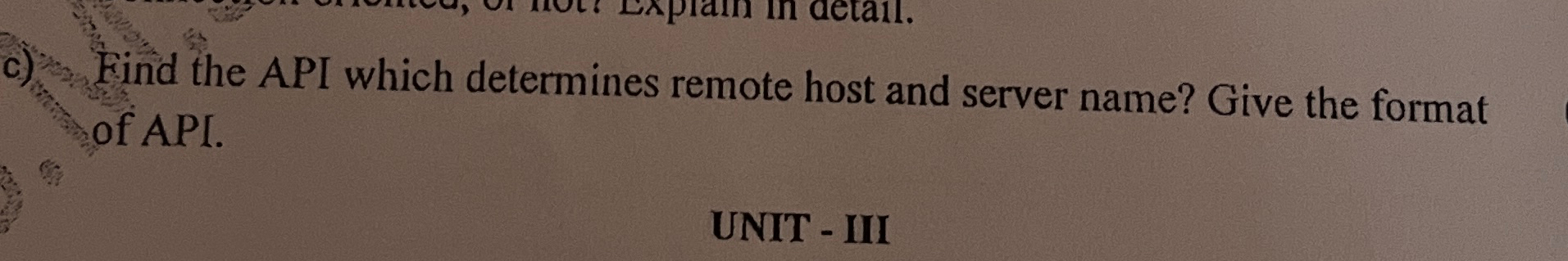 c ) Find the API which determines remote host and