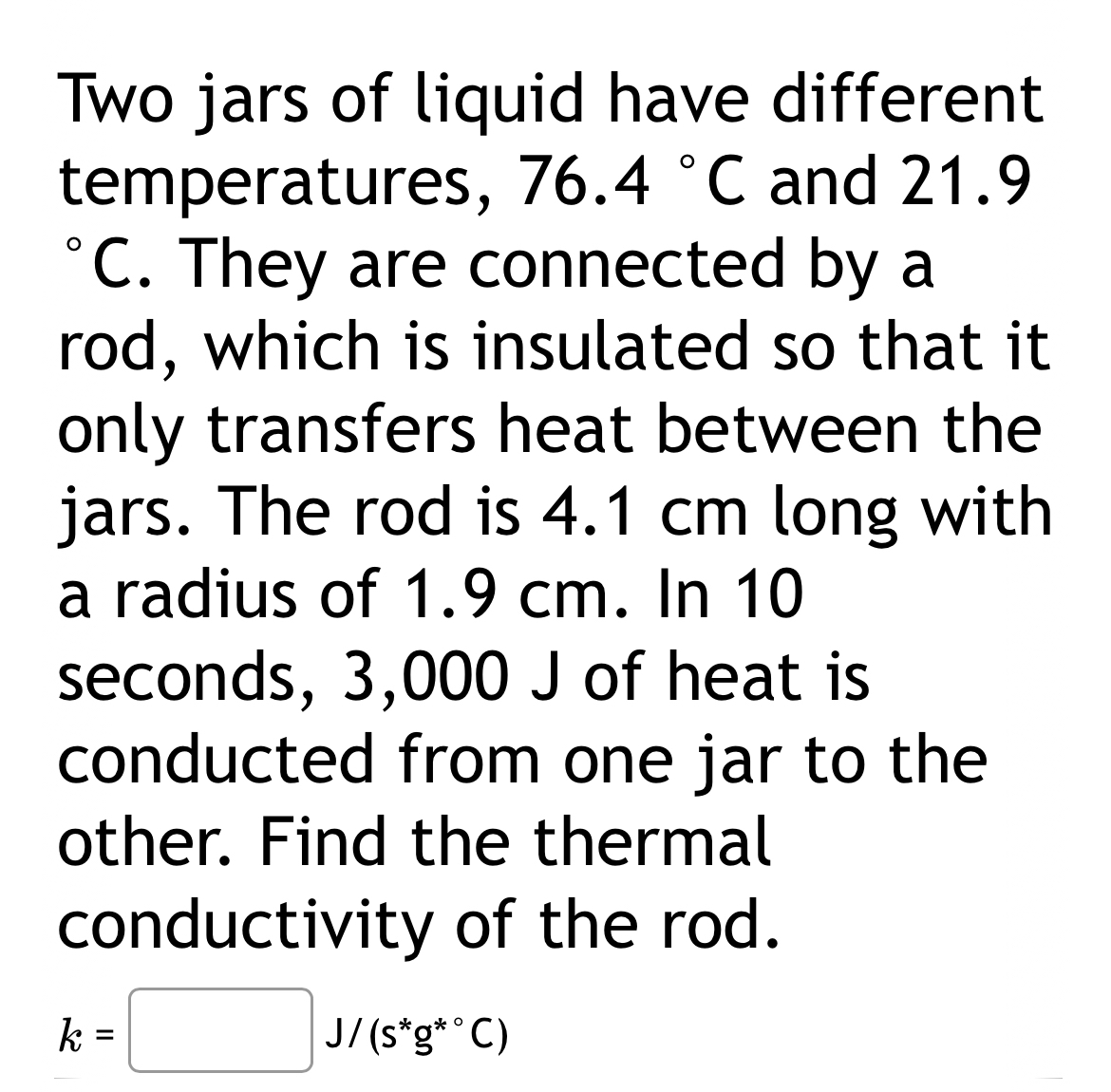 Two jars of liquid have different temperatures, 7