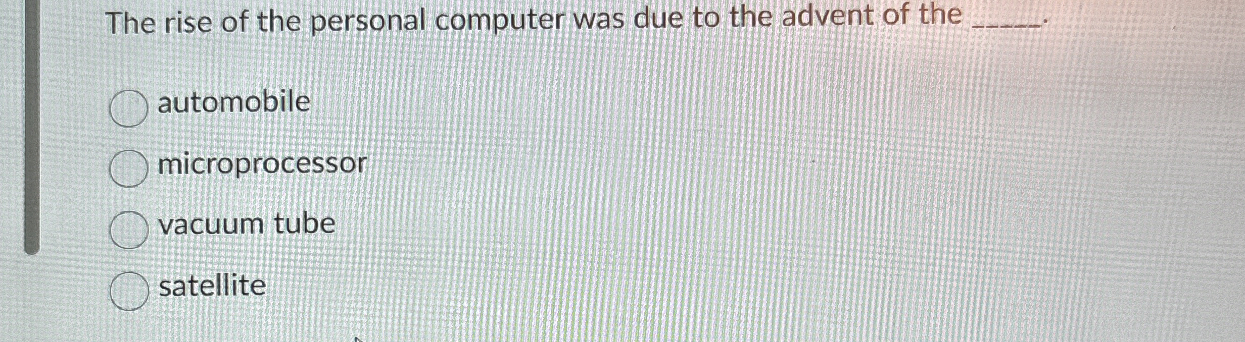 The rise of the personal computer was due to the