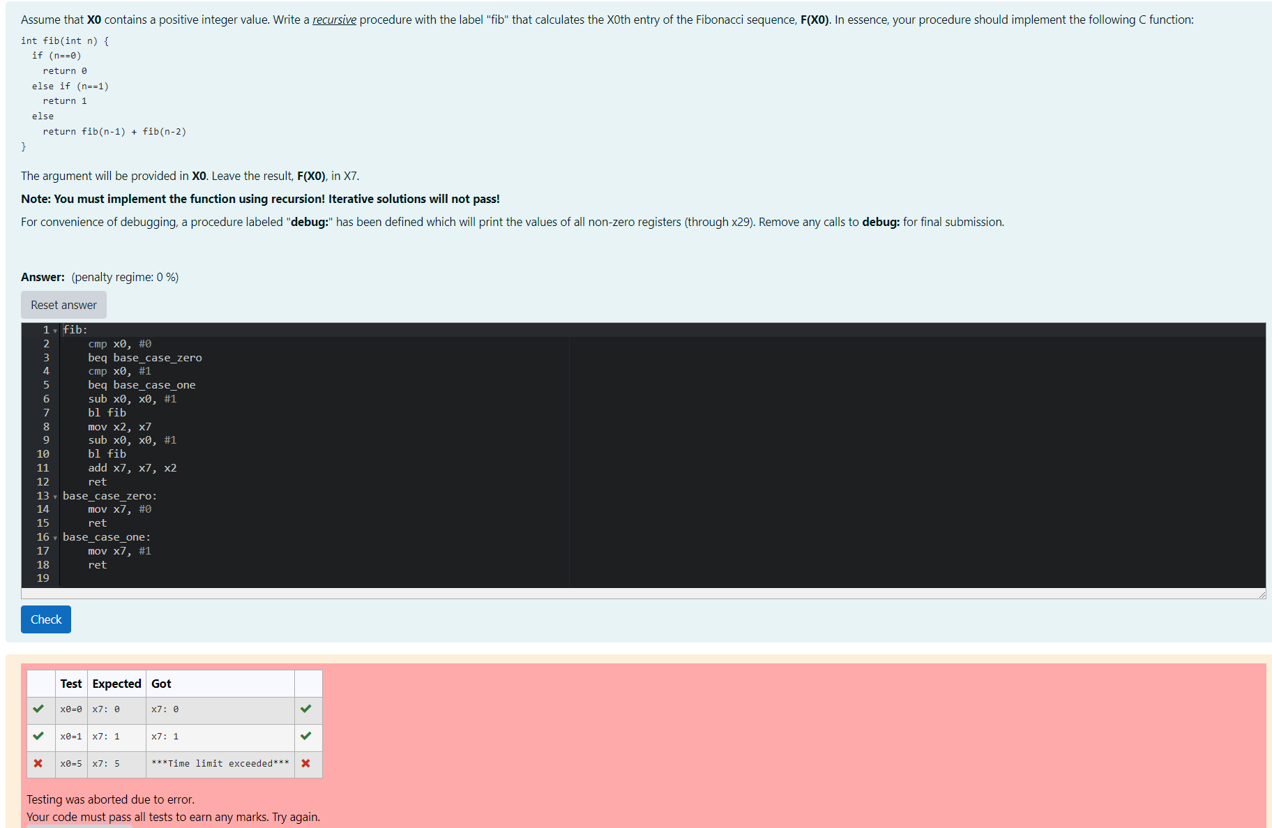 My code does not work. Assume that X 0 contains a