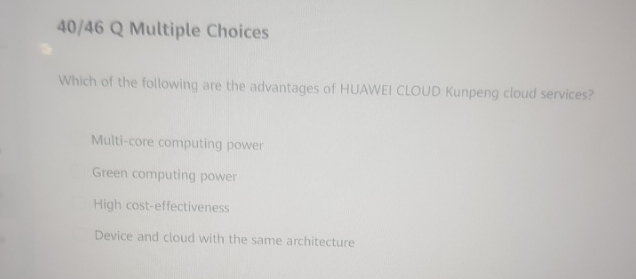 4 0 / 4 6 Q Multiple Choices Which of the