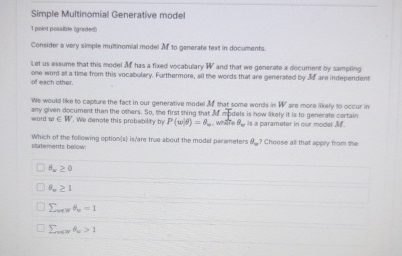 Simple Multinomial Generative model 1 poist