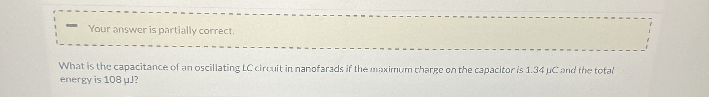 Your answer is partially correct. What is the
