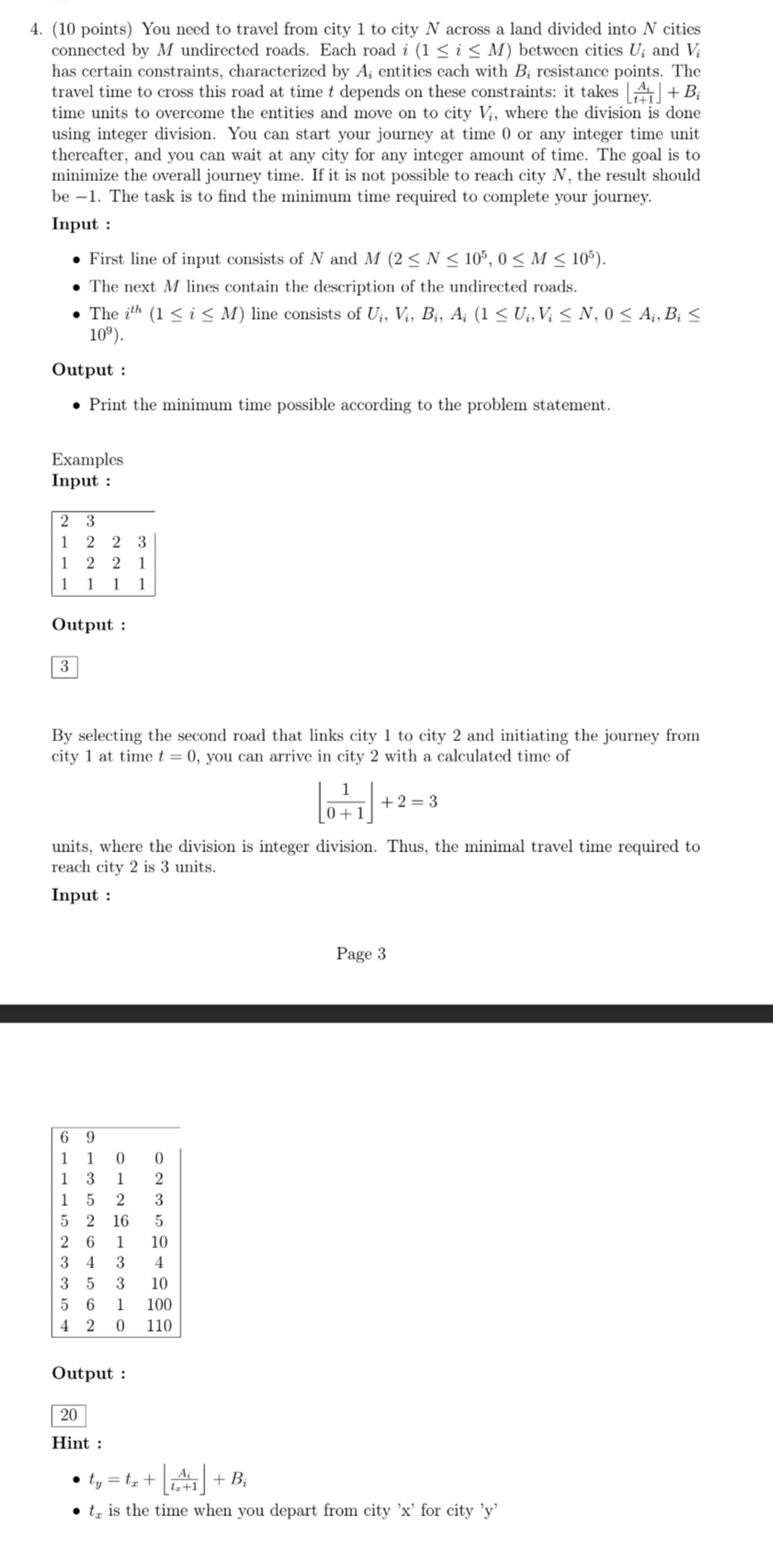 give the code in c + + , read the imput and ouput
