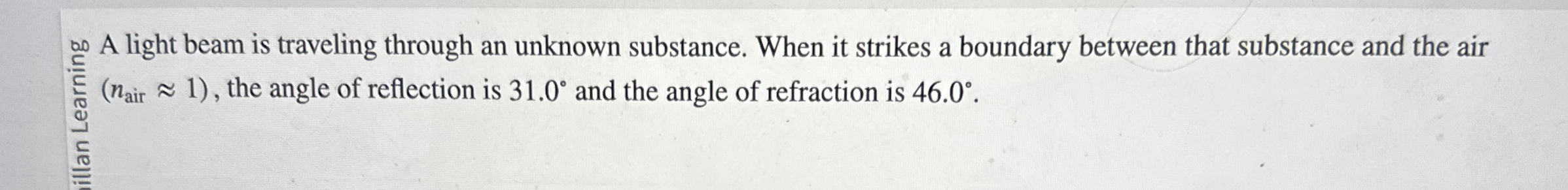 Do A light beam is traveling through an unknown