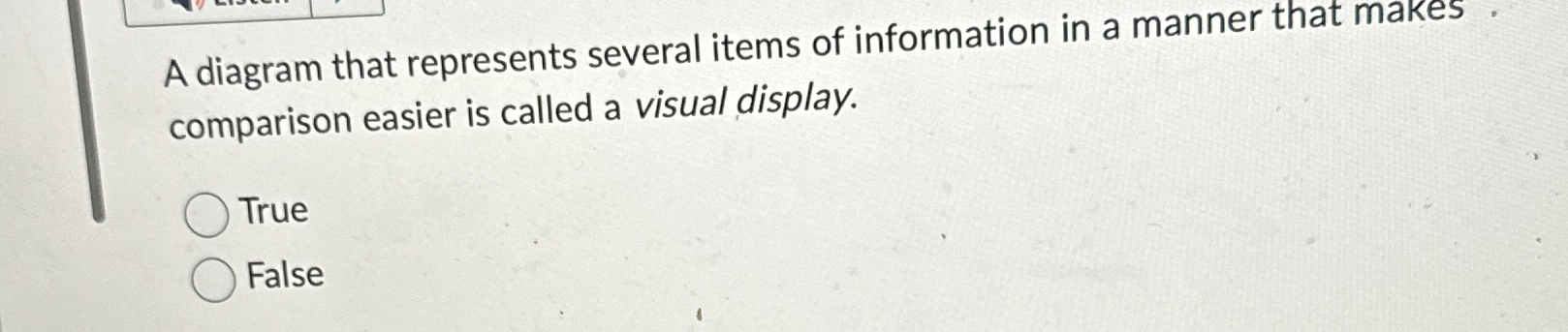 A diagram that represents several items of