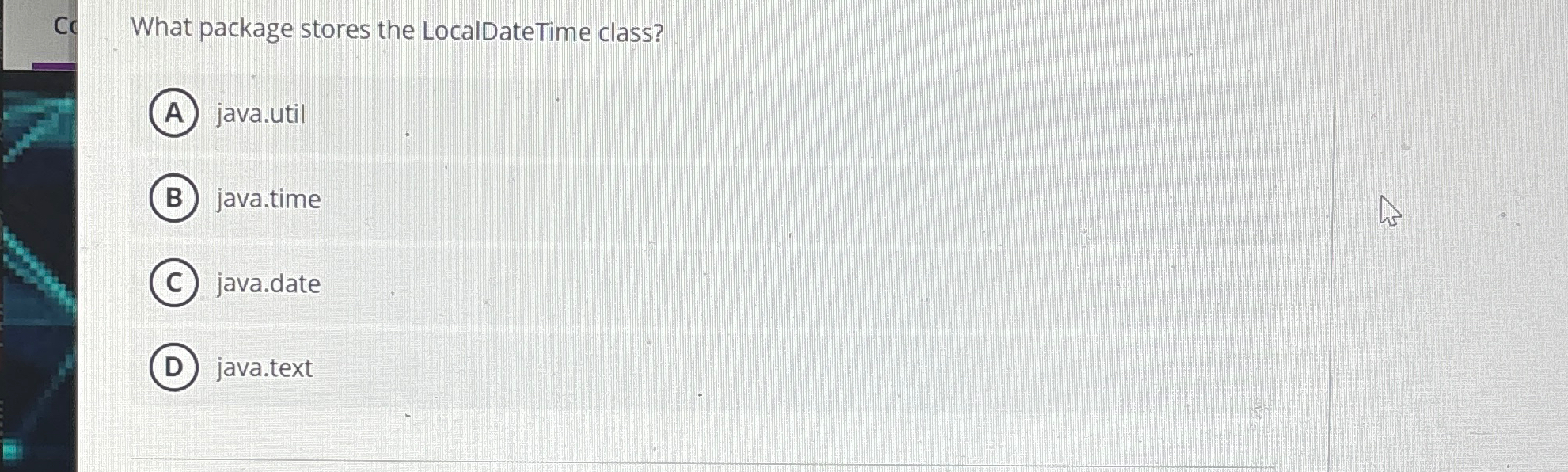 cc What package stores the LocalDateTime class?