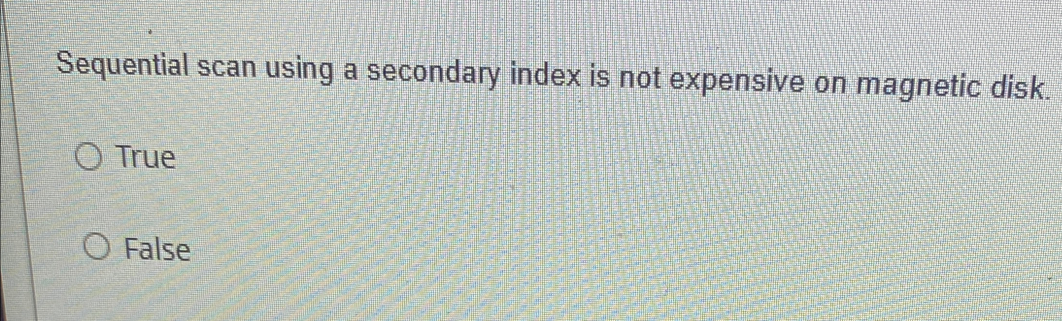 Sequential scan using a secondary index is not