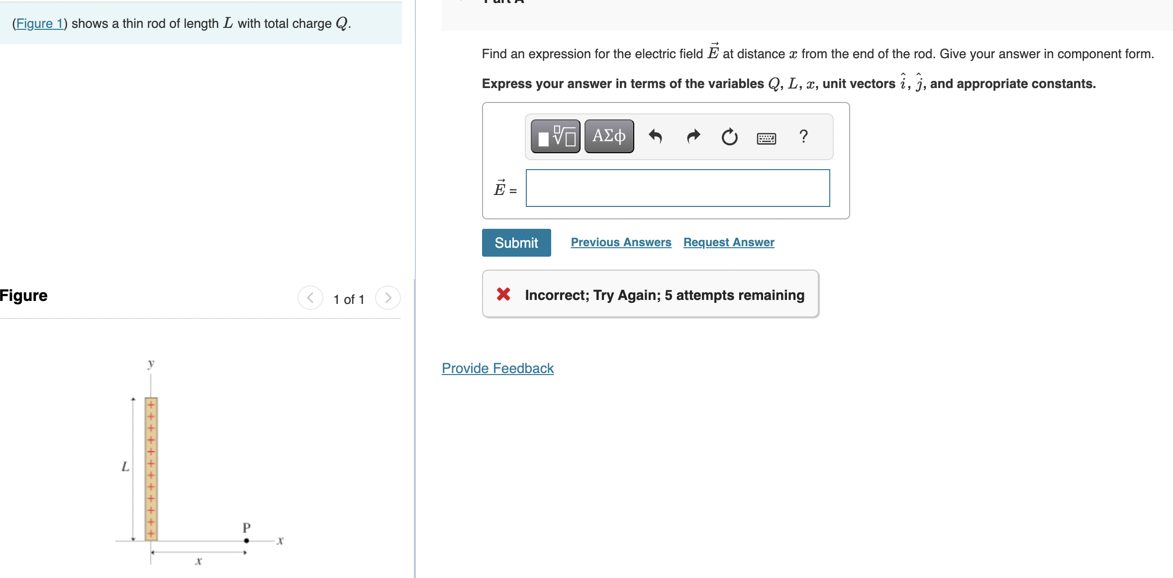 ( Figure 1 ) shows a thin rod of length \ ( L \ )