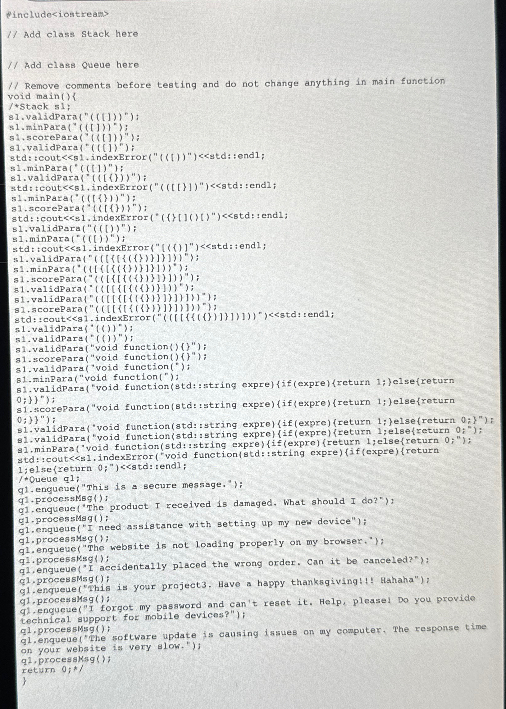 i need help with the empty spaces add class stack