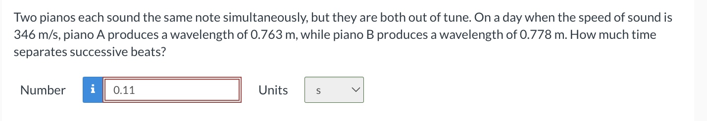 Two pianos each sound the same note