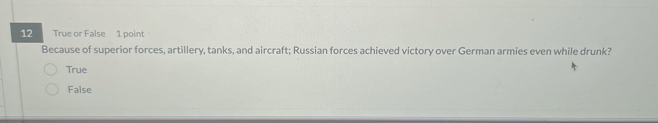 1 2 True or False 1 point Because of superior