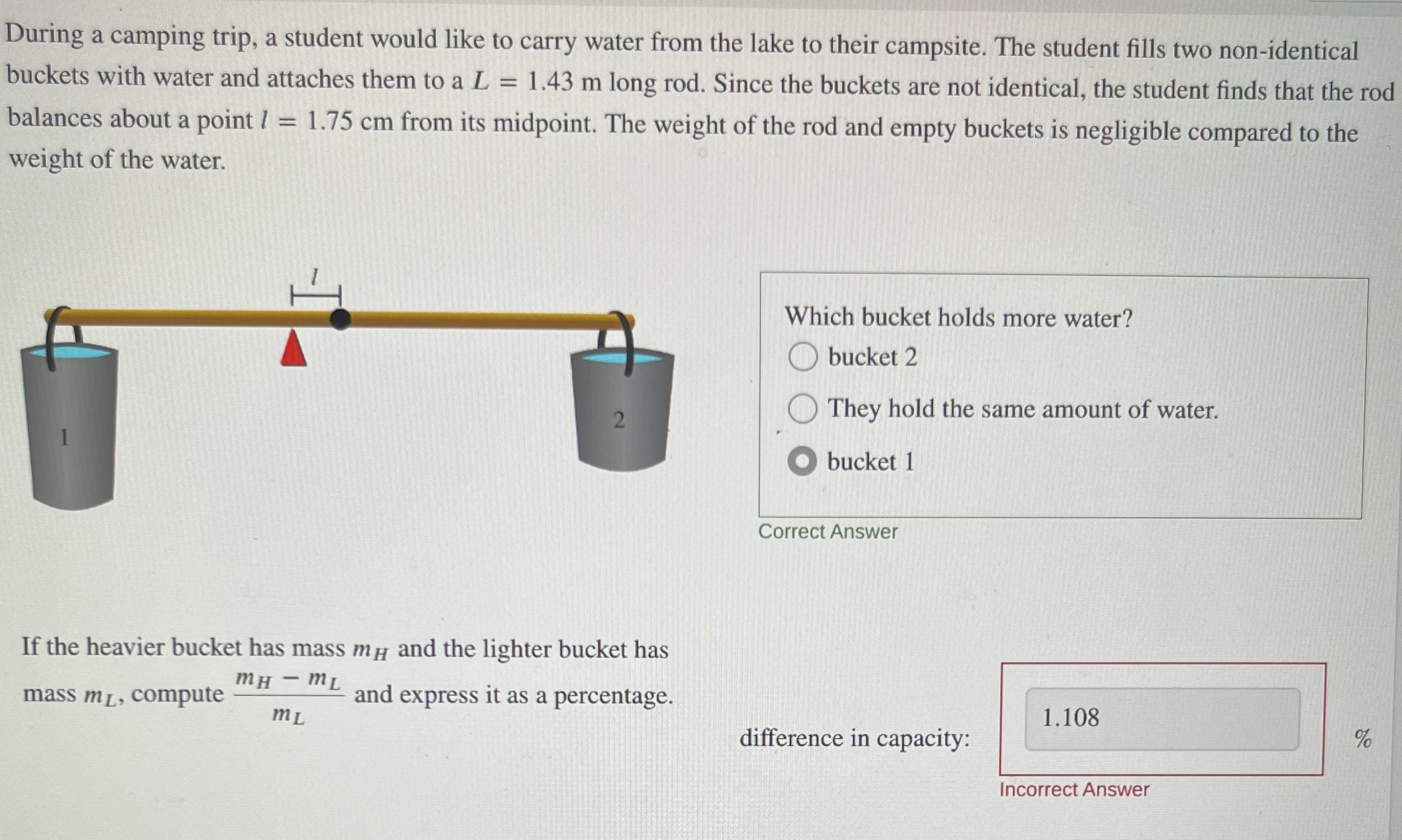 During a camping trip, a student would like to