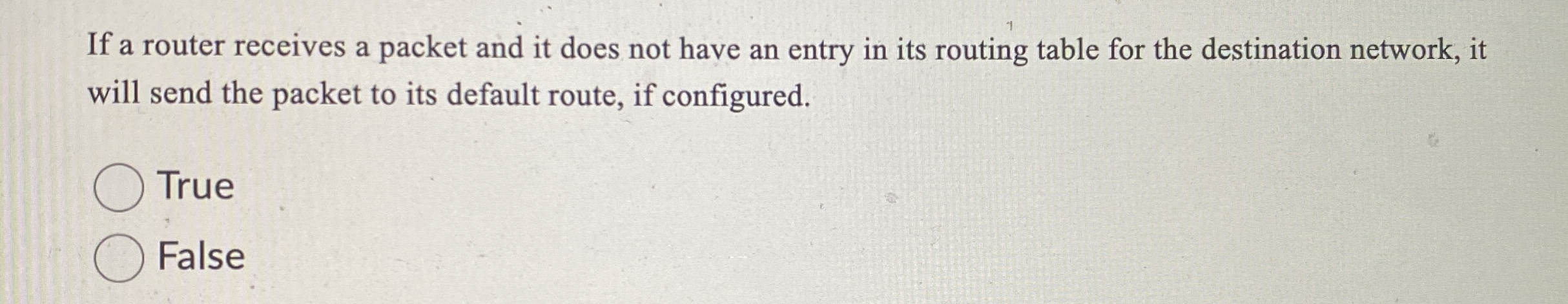 If a router receives a packet and it does not