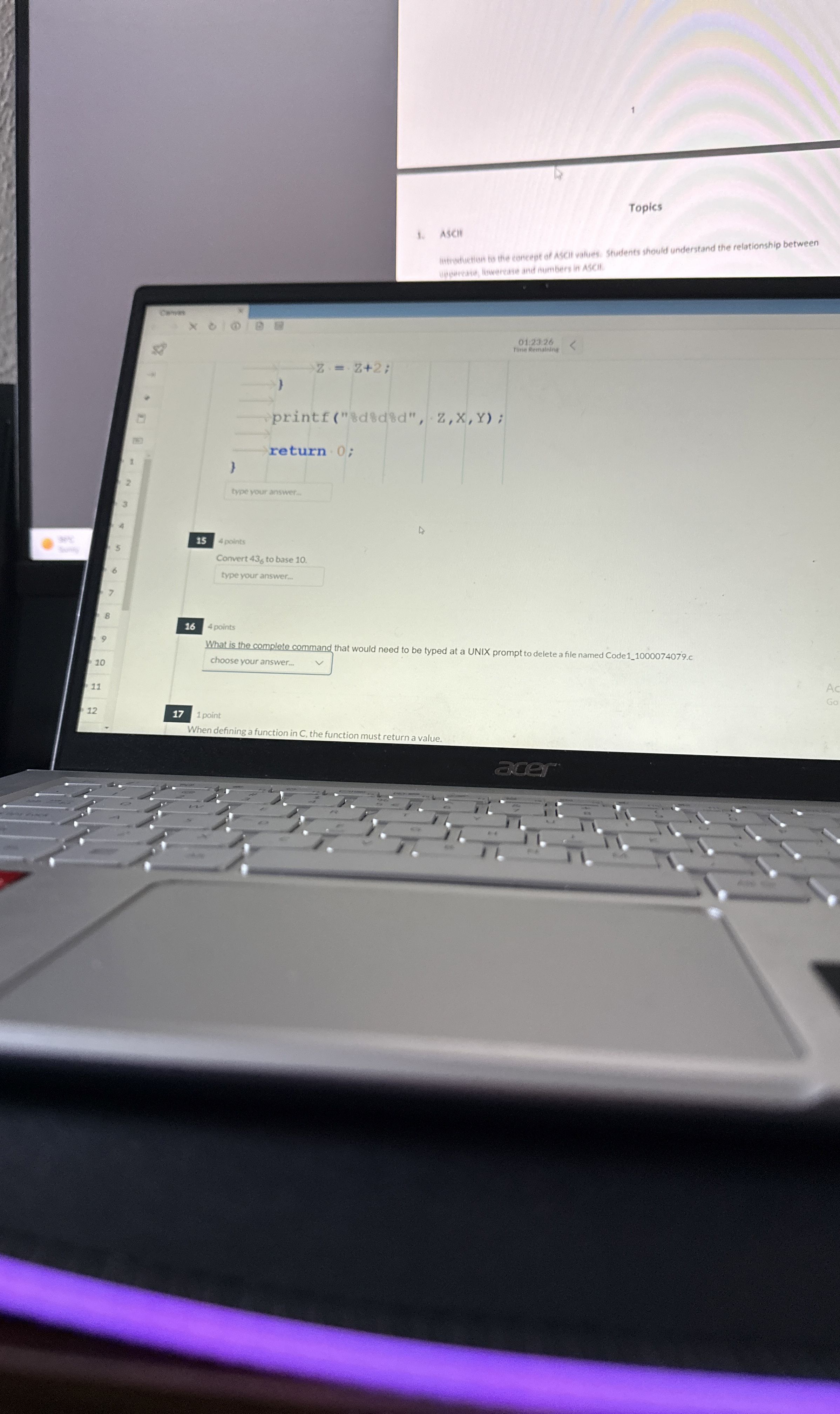 Topics AsCl Cown 0 1 : 2 3 . 2 6 ine Remaining