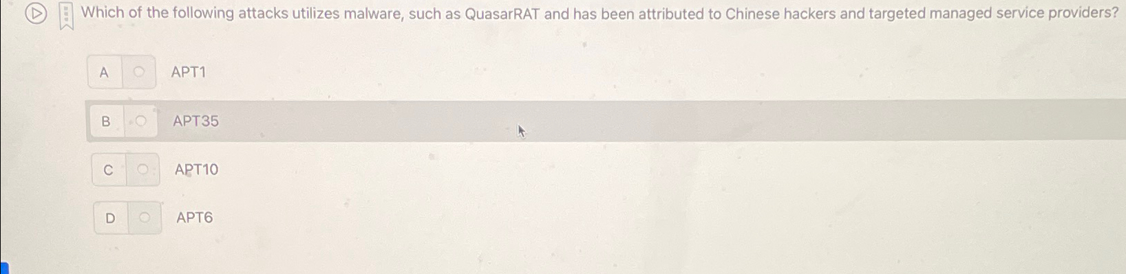 Which of the following attacks utilizes malware,