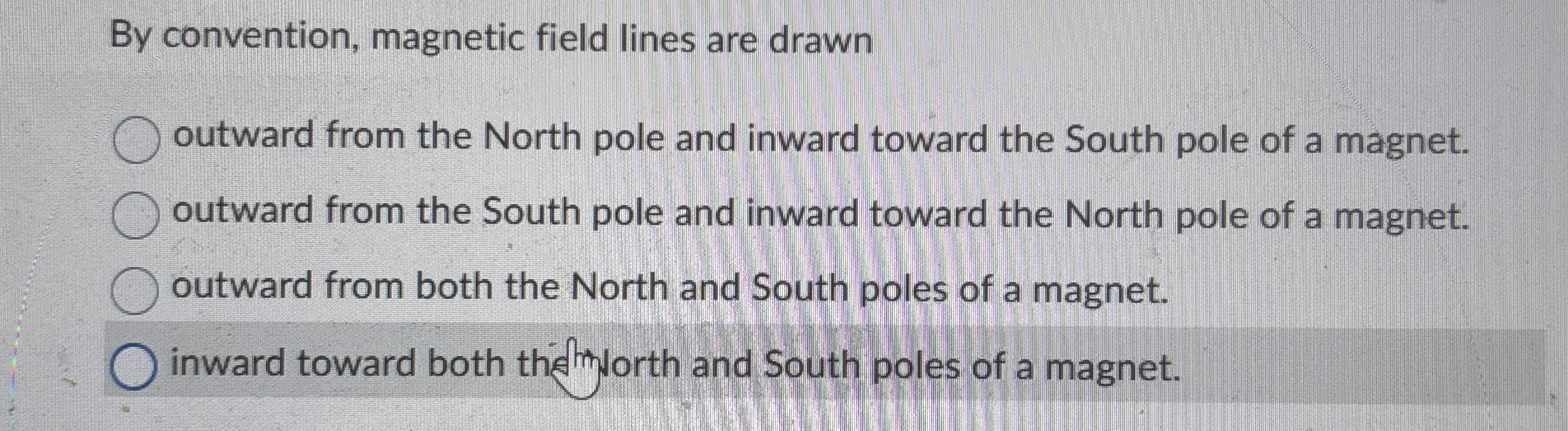 By convention, magnetic field lines are drawn