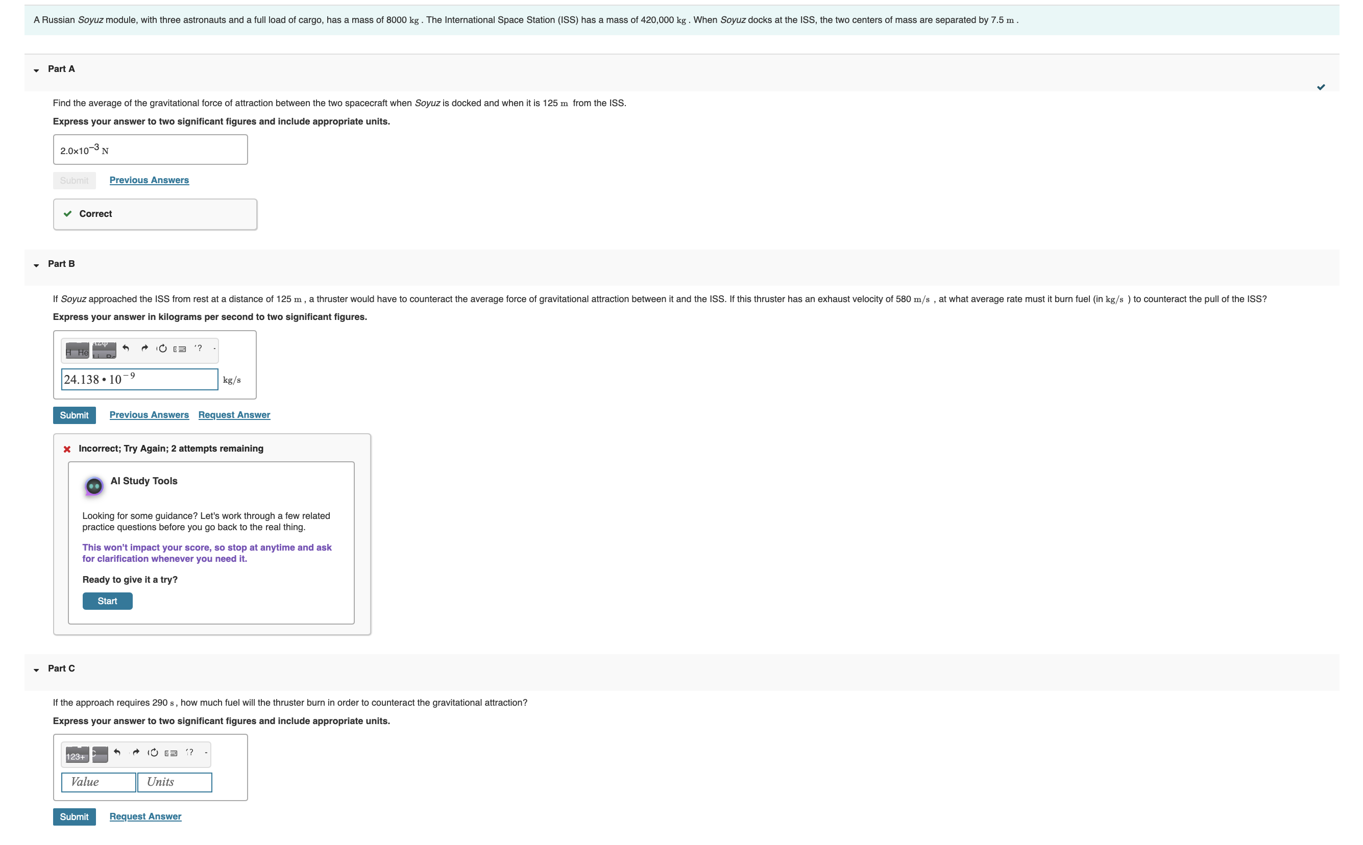 - Part A Find the average of the gravitational