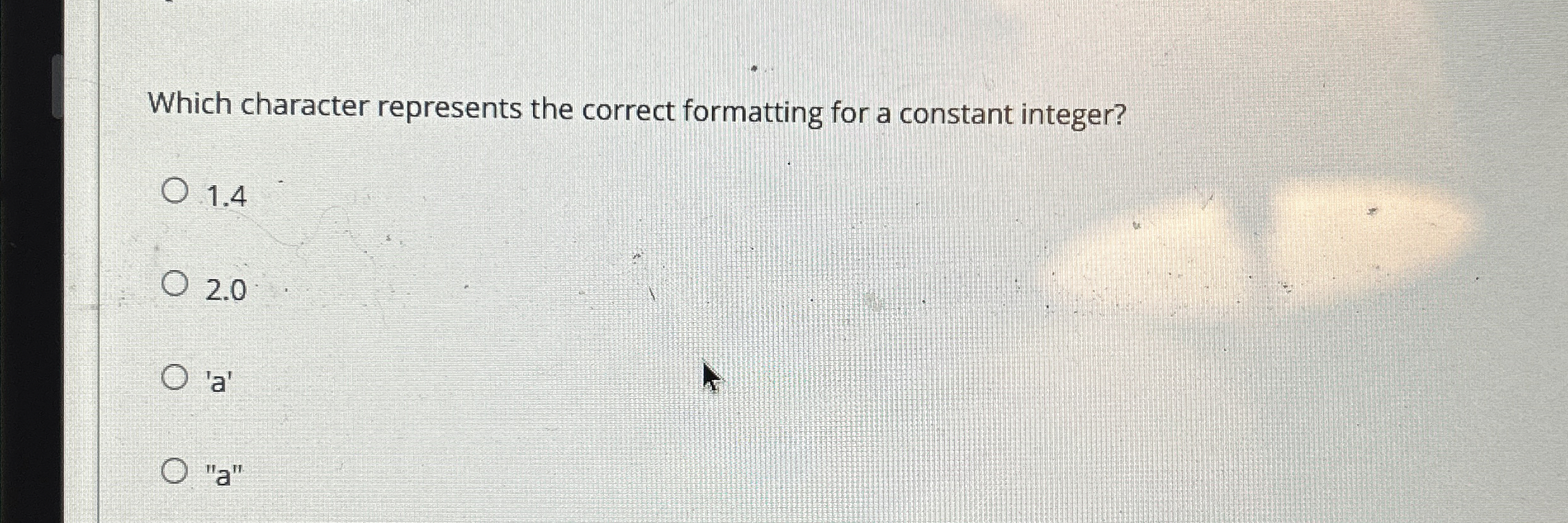 Which character represents the correct formatting