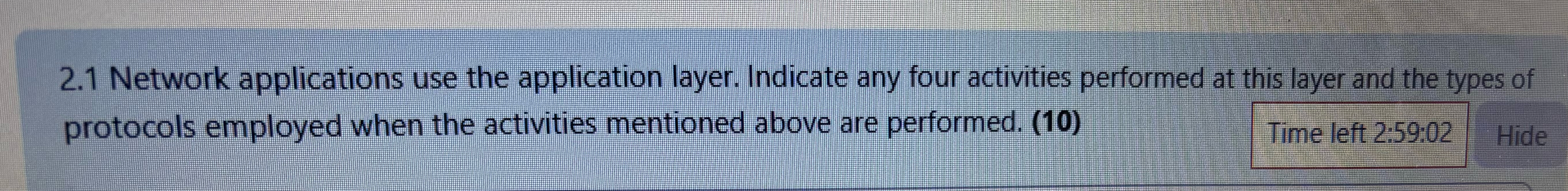 2 . 1 Network applications use the application