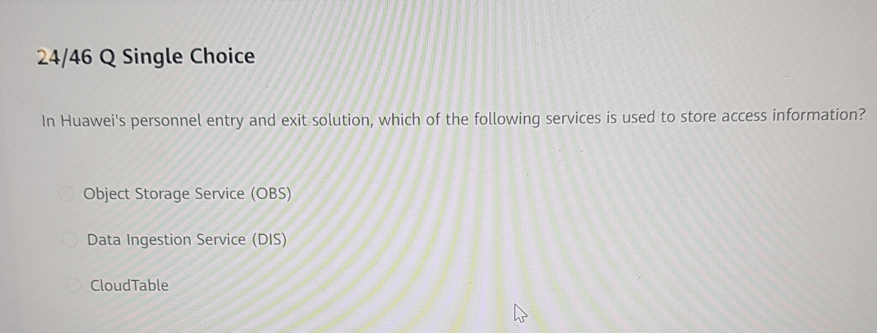 2 4 / 4 6 Q Single Choice In Huawei's personnel