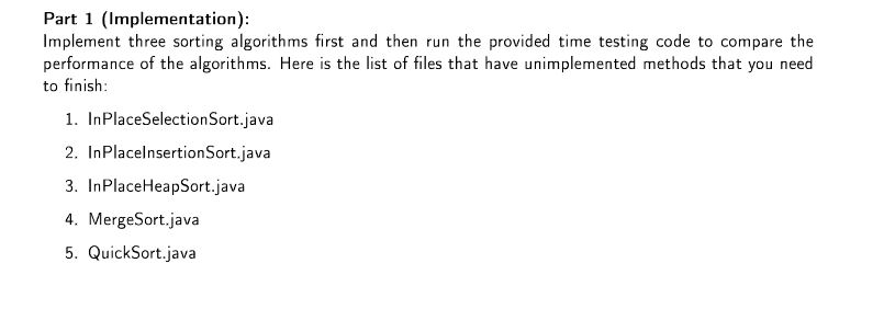 Part 1 ( Implementation ) : Implement three