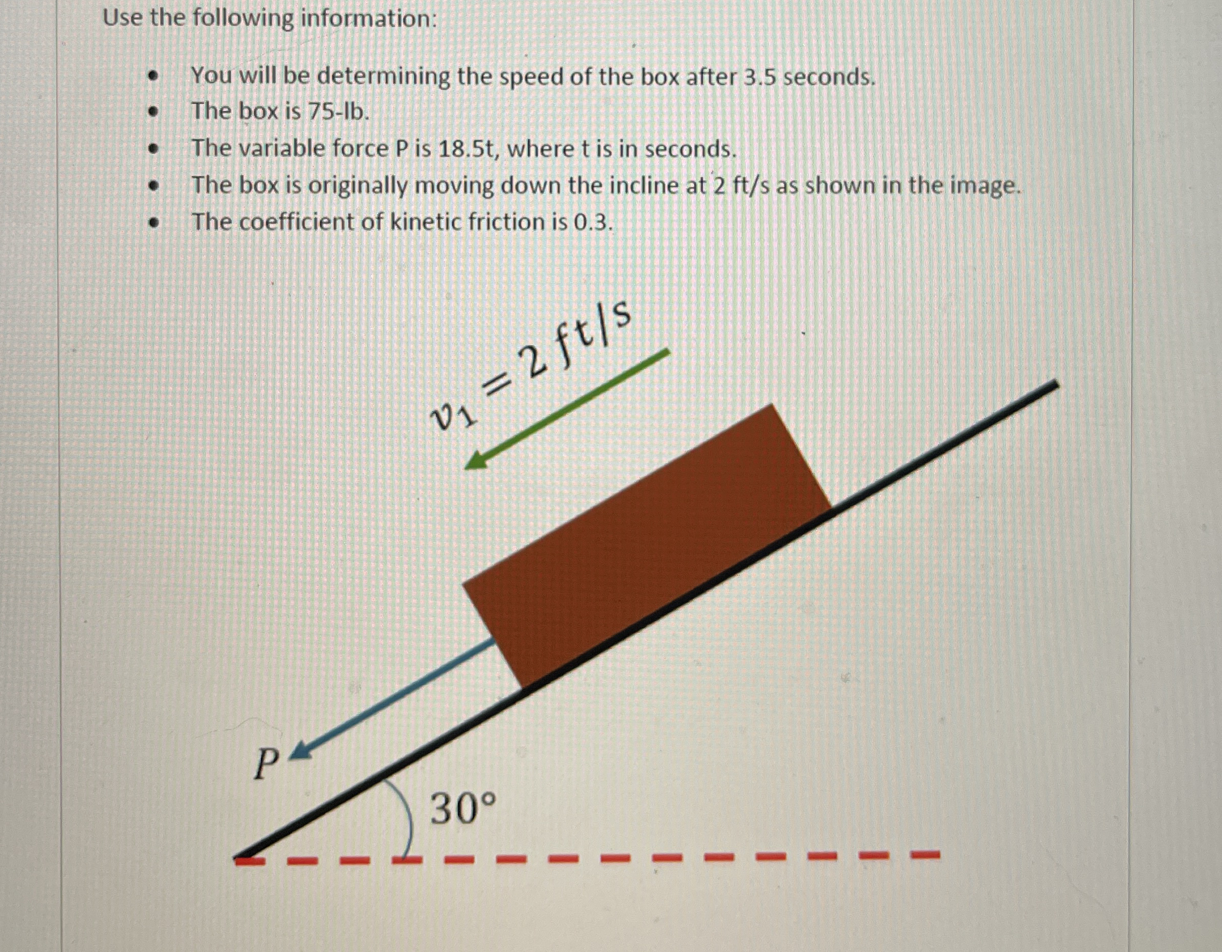 1 ) what is the impulse along the incline caused