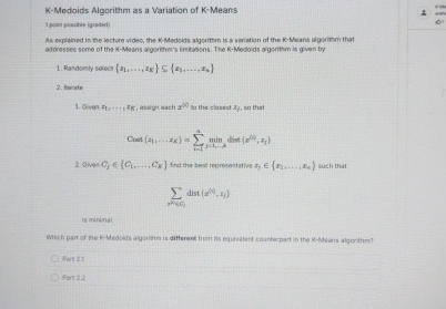 K - Medoids Algorithm as a Variation of K - Means