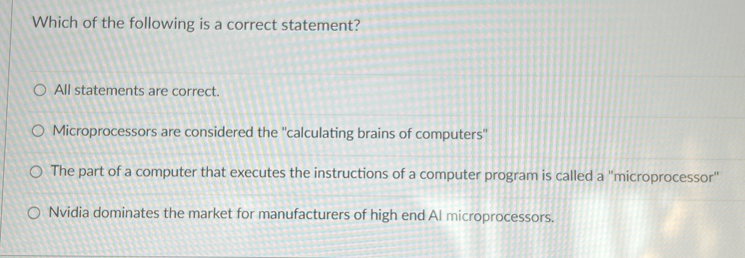 Which of the following is a correct statement?