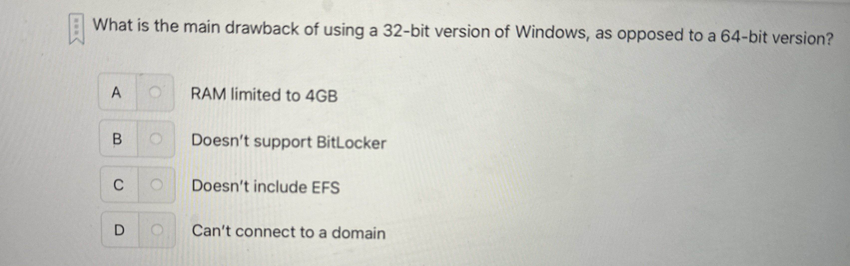 What is the main drawback of using a 3 2 - bit