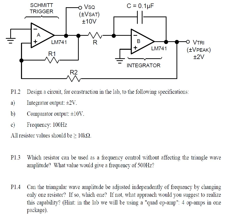 P 1 . 2 Design a circuit, for construction in the