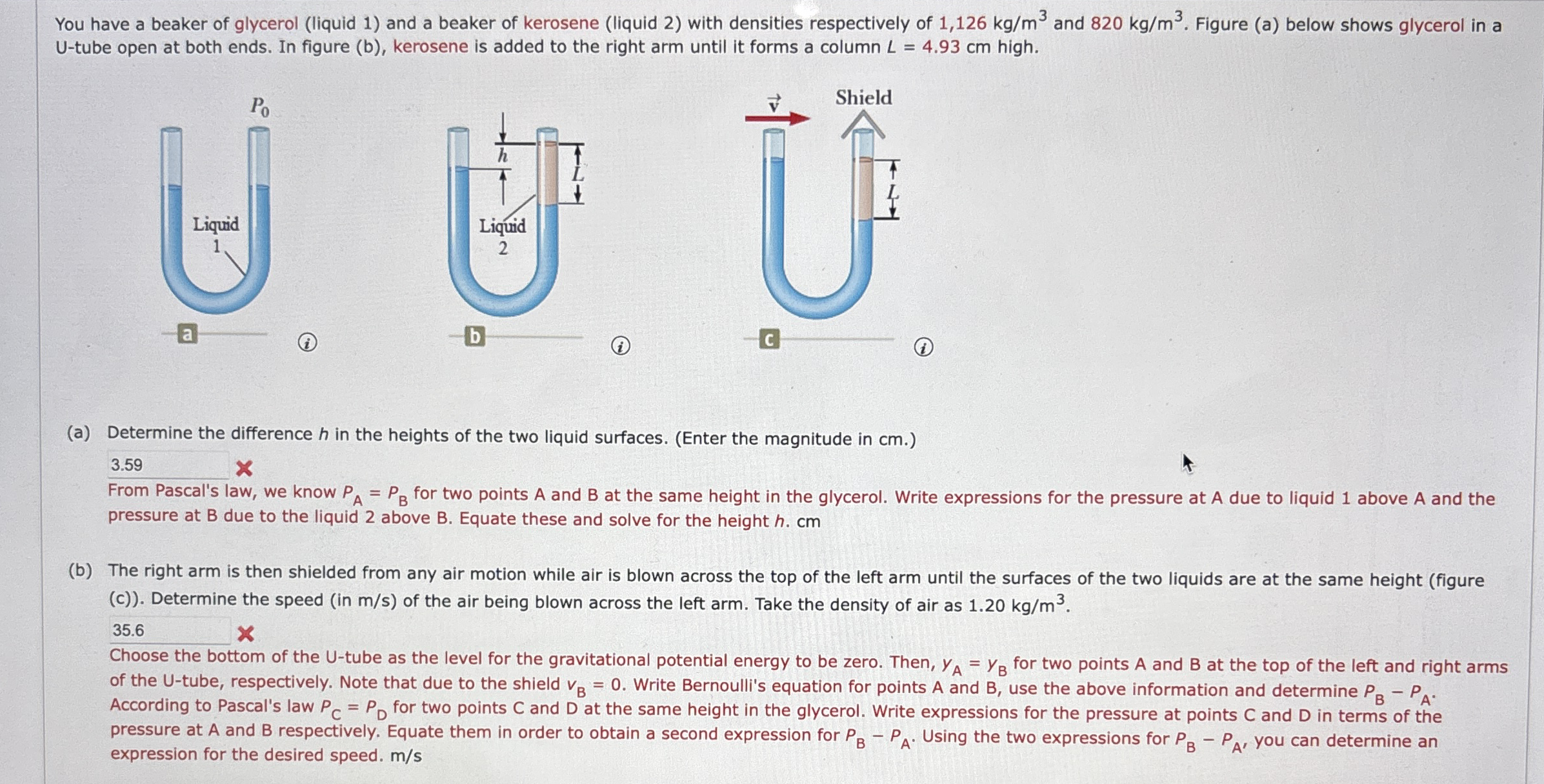 You have a beaker of glycerol ( liquid 1 ) and a