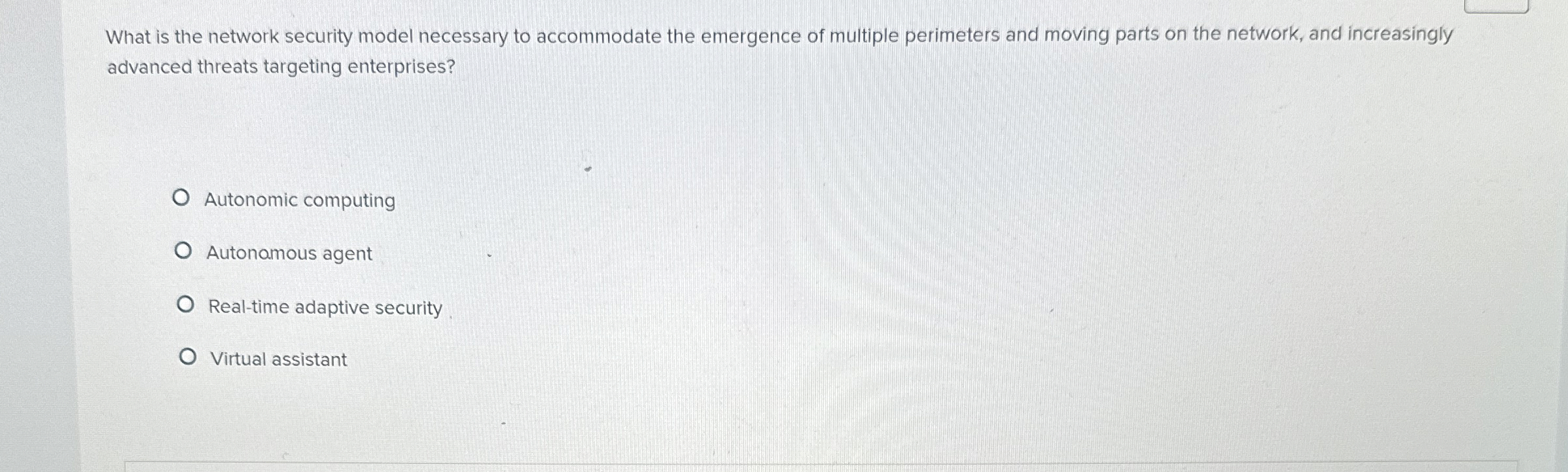 What is the network security model necessary to