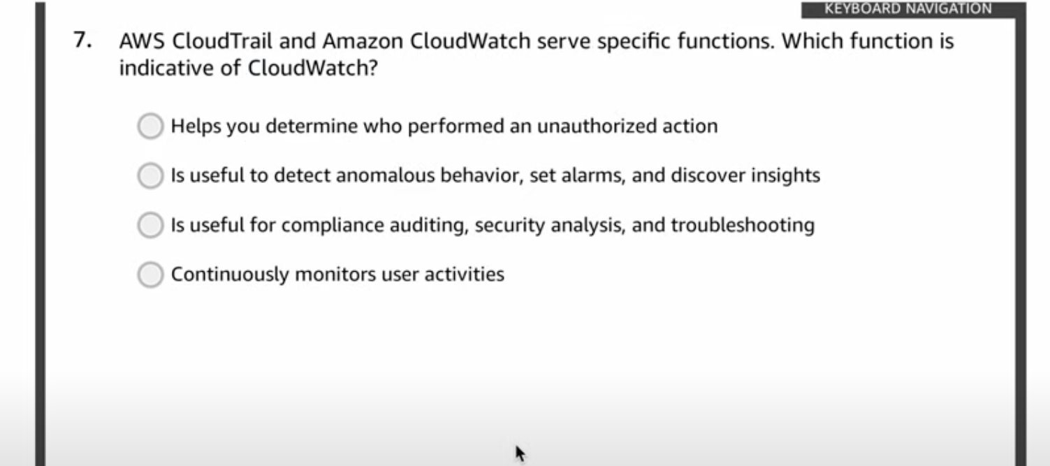 Module 6 Knowledge CheckAWS CloudTrail and Amazon