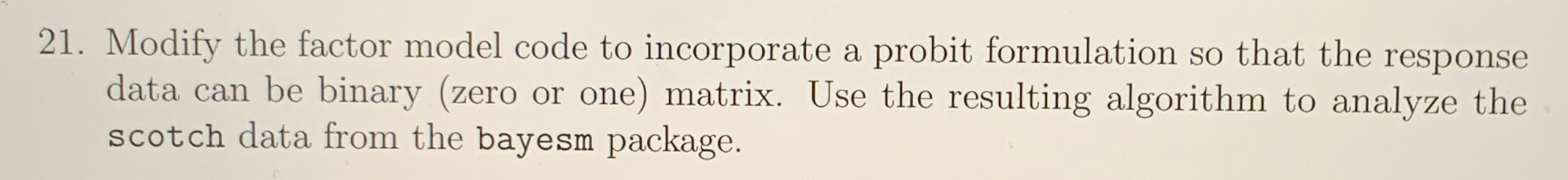 Modify the factor model code to incorporate a