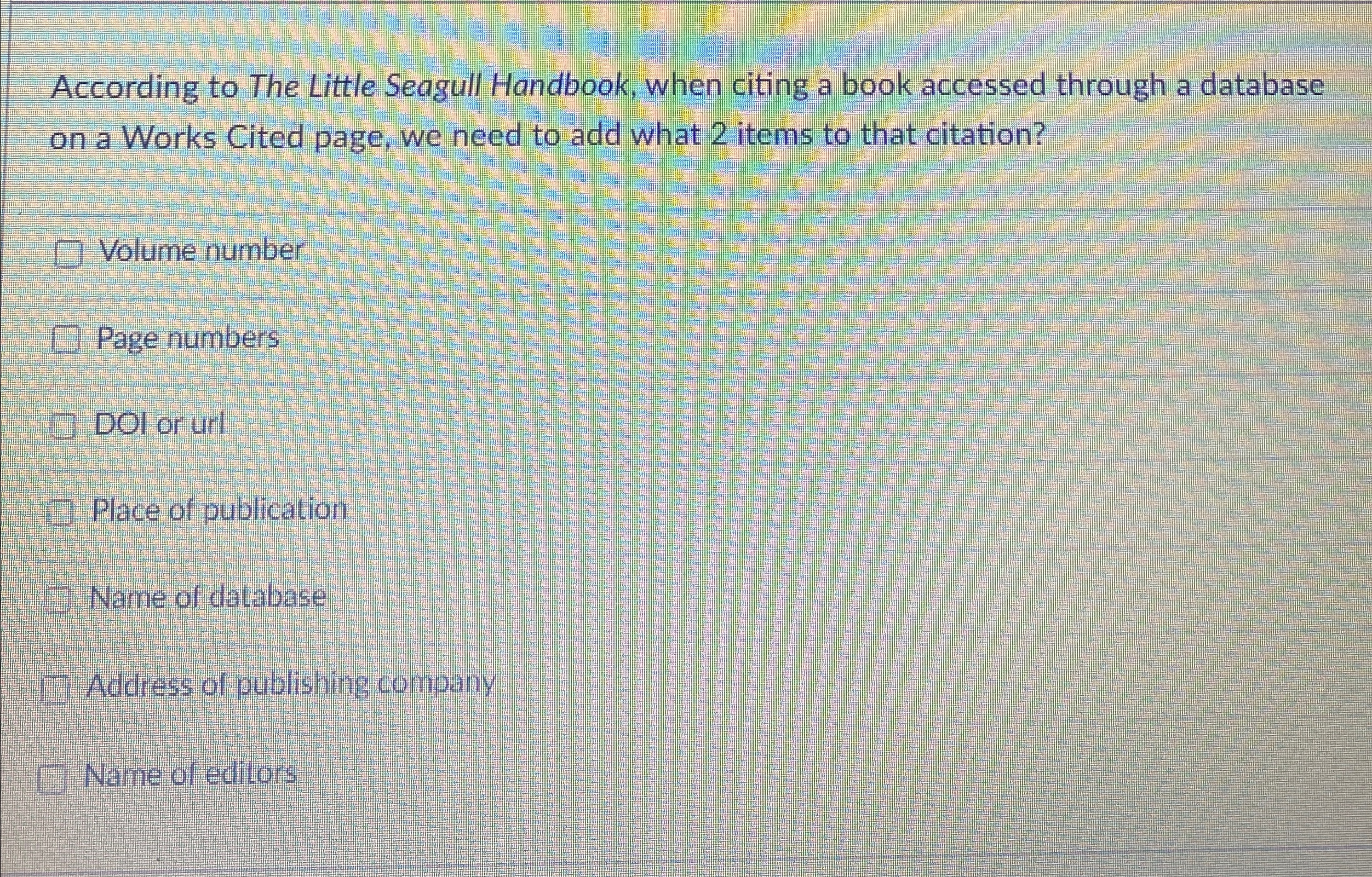 According to The Little Seagull Handbook, when