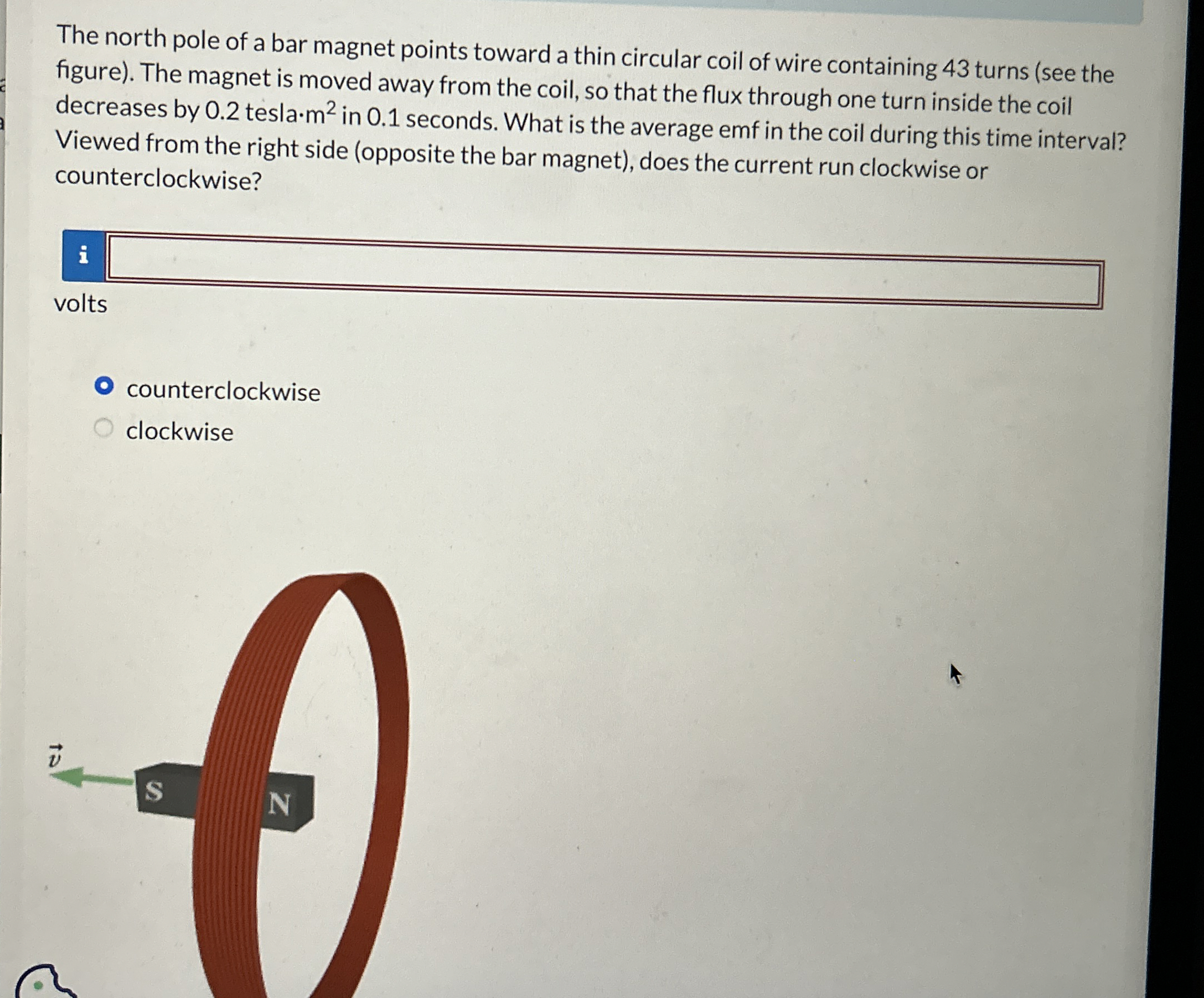 The north pole of a bar magnet points toward a