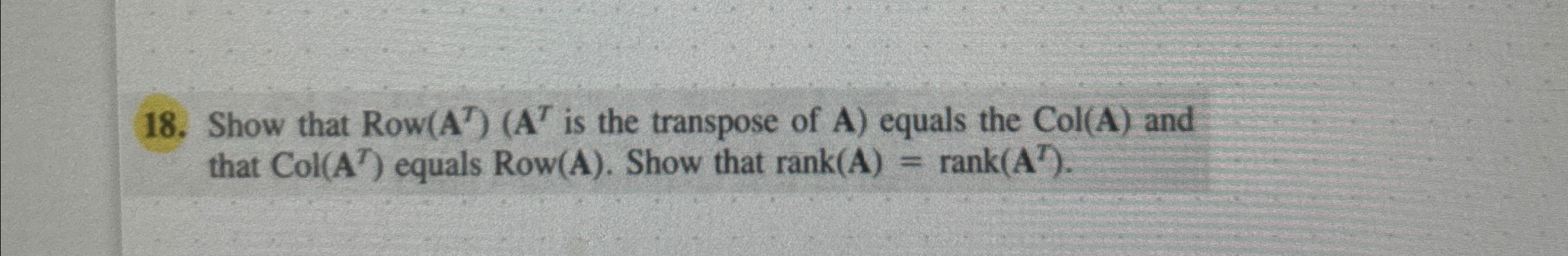Show that is the transpose of ( : A