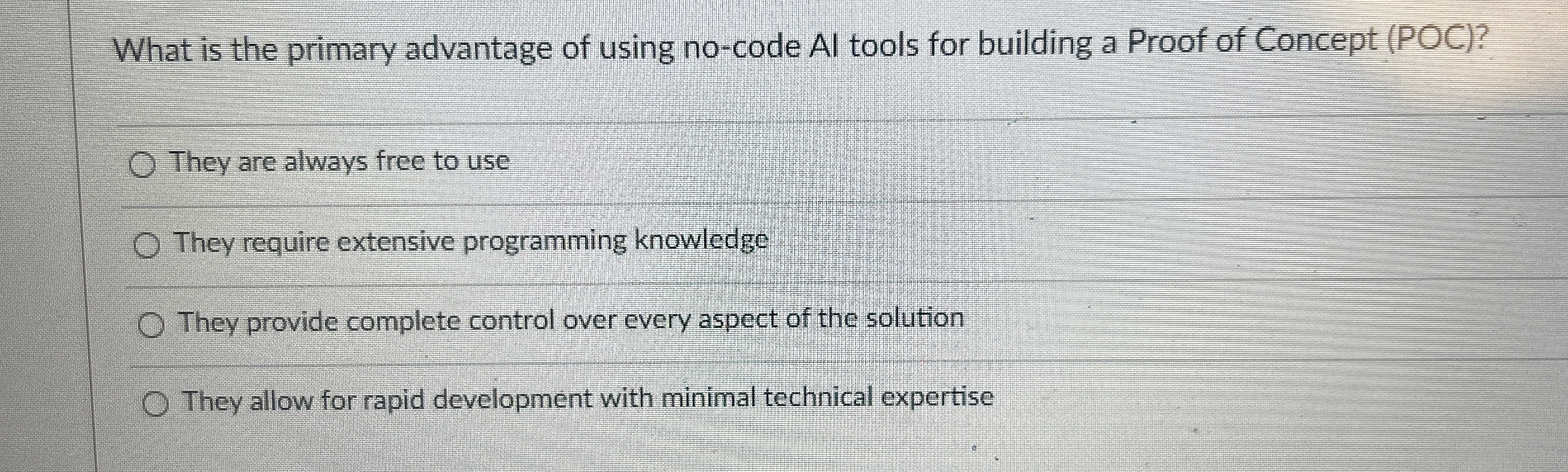 What is the primary advantage of using no - code