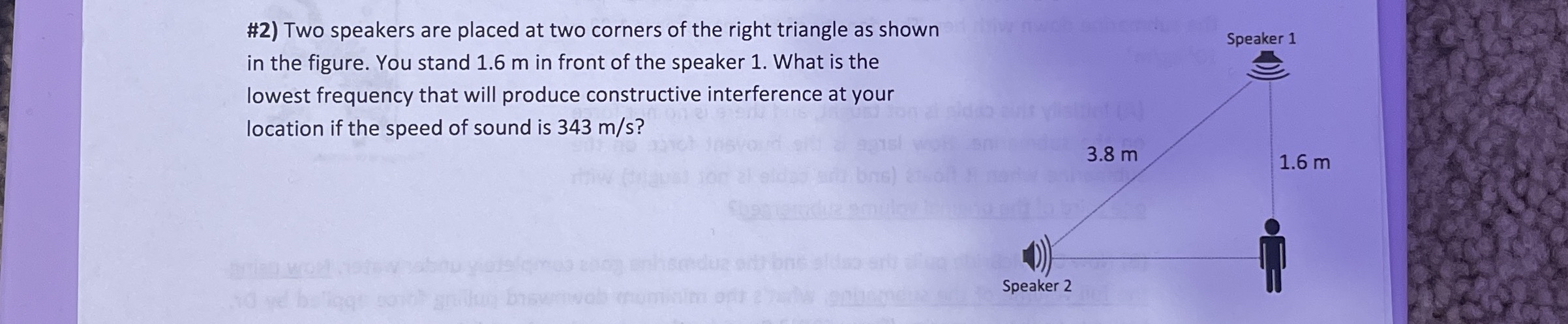 # 2 ) Two speakers are placed at two corners of