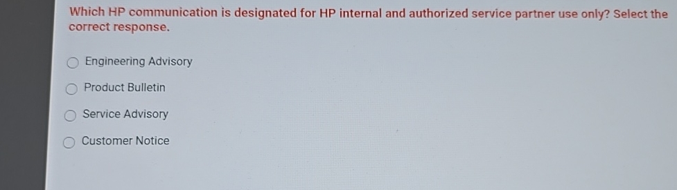 Which HP communication is designated for HP