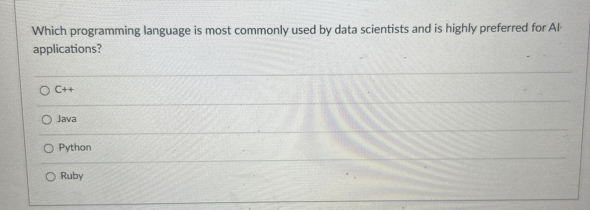 Which programming language is most commonly used