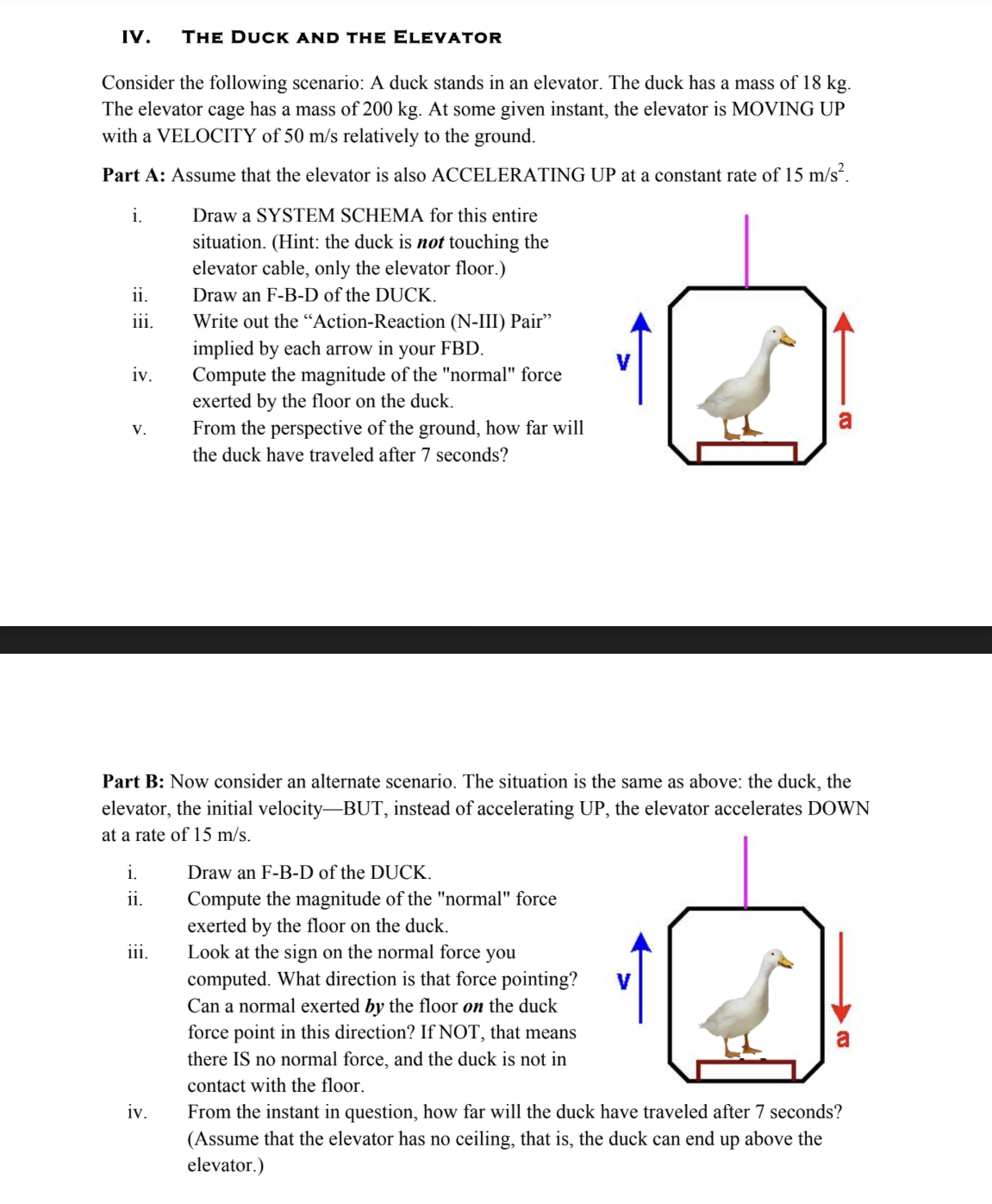 Answer part A and B IV . THE DUCK AND THE