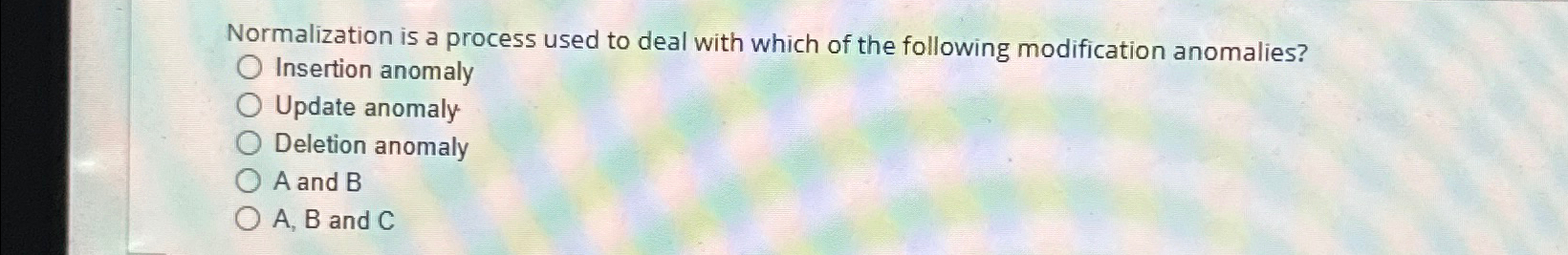 Normalization is a process used to deal with