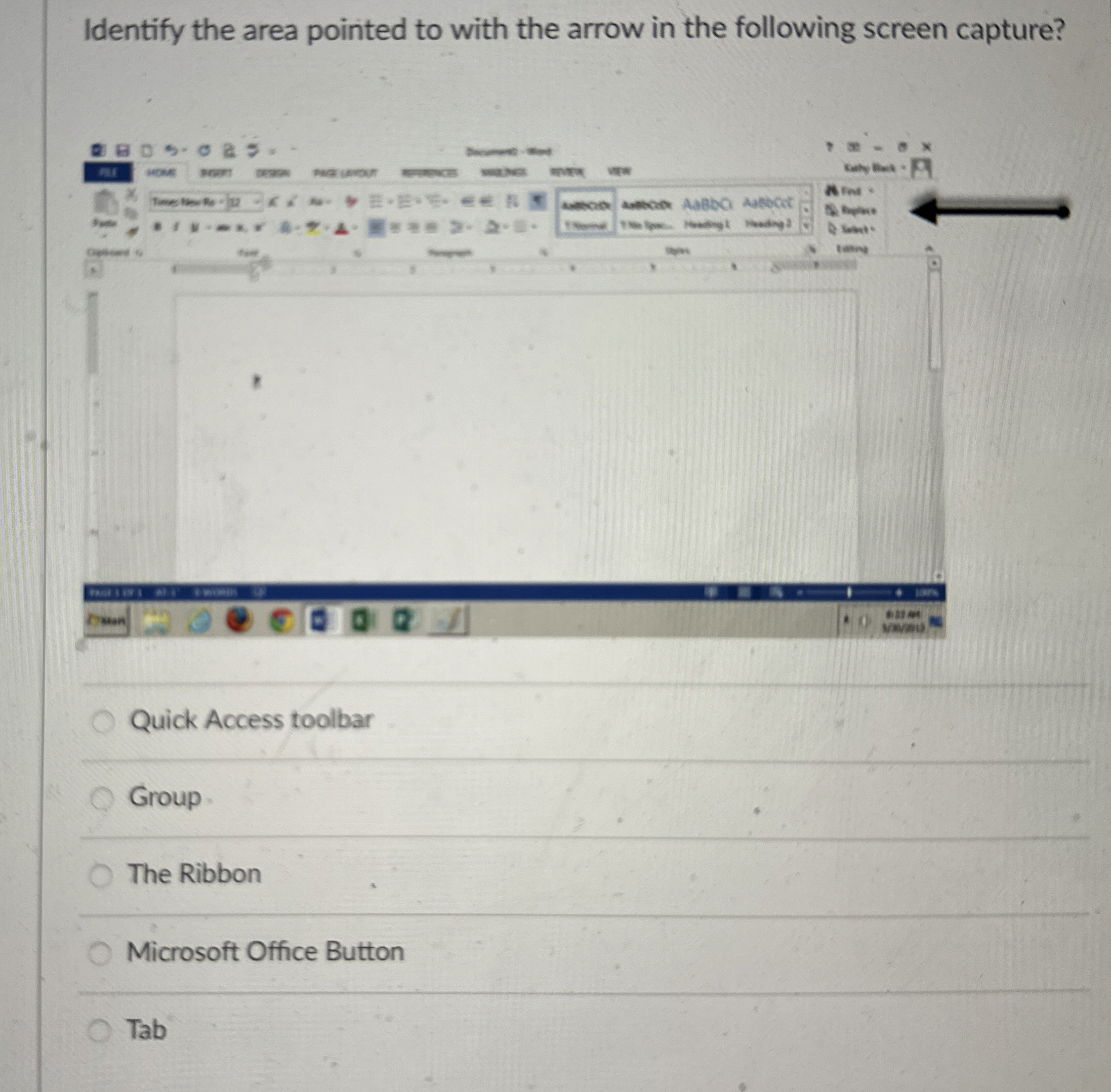 Identify the area pointed to with the arrow in