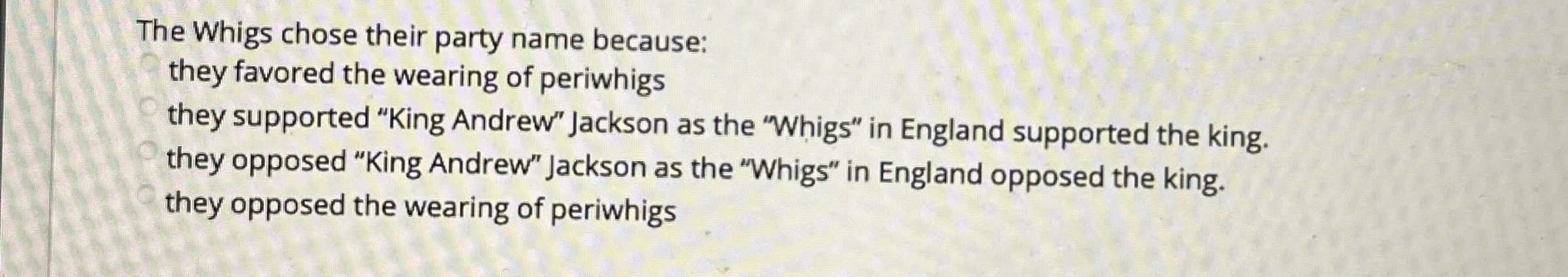 The Whigs chose their party name because: they